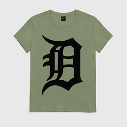 Футболка хлопковая женская Detroit Tigers, цвет: авокадо