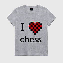 Женская футболка I love chess