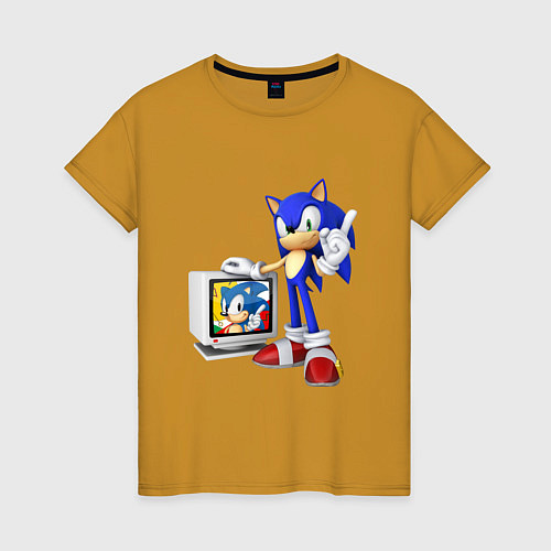 Женская футболка Sonic TV / Горчичный – фото 1