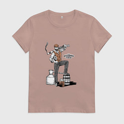 Футболка хлопковая женская Бутлегер, цвет: пыльно-розовый