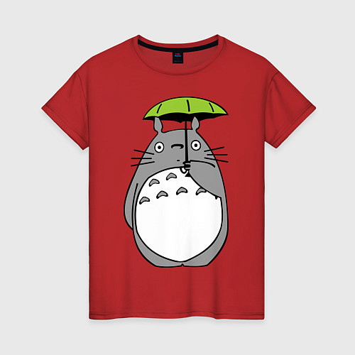 Женская футболка Totoro с зонтом / Красный – фото 1