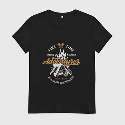 Футболка хлопковая женская Full Time Adventures, цвет: черный