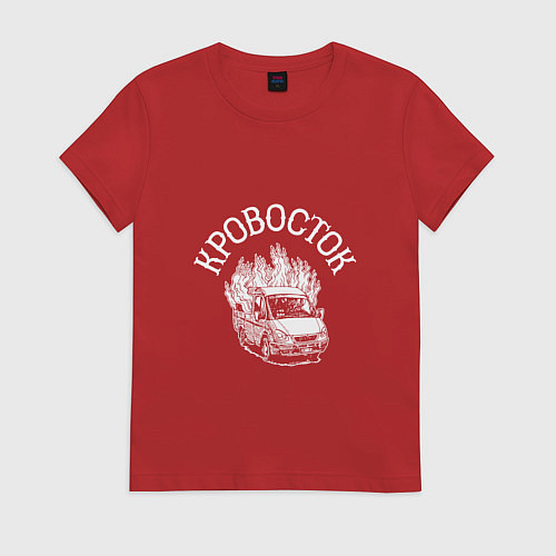 Женская футболка Кровосток: вылающее авто / Красный – фото 1