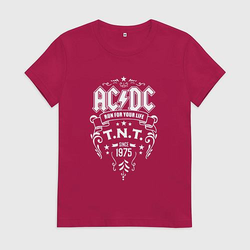 Женская футболка AC/DC: Run For Your Life / Маджента – фото 1