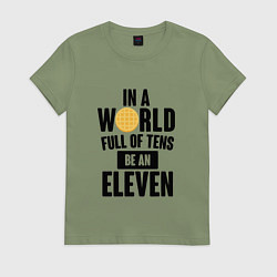 Футболка хлопковая женская Be A Eleven, цвет: авокадо