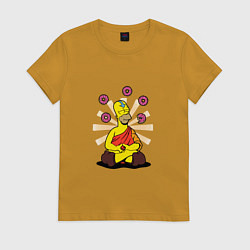 Футболка хлопковая женская Homer Relax, цвет: горчичный