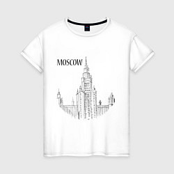 Футболка хлопковая женская Moscow MSU, цвет: белый