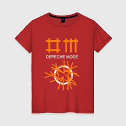 Футболка хлопковая женская Depeche Mode: Orange Lines, цвет: красный