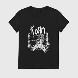 Футболка хлопковая женская Korn, цвет: черный