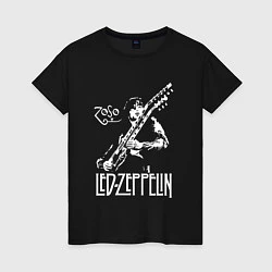 Футболка хлопковая женская Led Zeppelin, цвет: черный