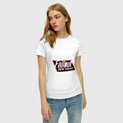Футболка хлопковая женская Fallout: New Vegas, цвет: белый — фото 2