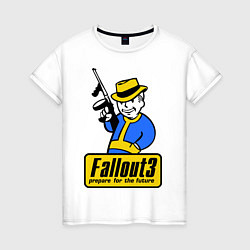 Футболка хлопковая женская Fallout 3 Man, цвет: белый
