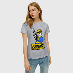 Футболка хлопковая женская Fallout 3 Man, цвет: меланж — фото 2