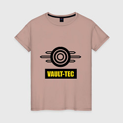 Футболка хлопковая женская Vault-tec, цвет: пыльно-розовый