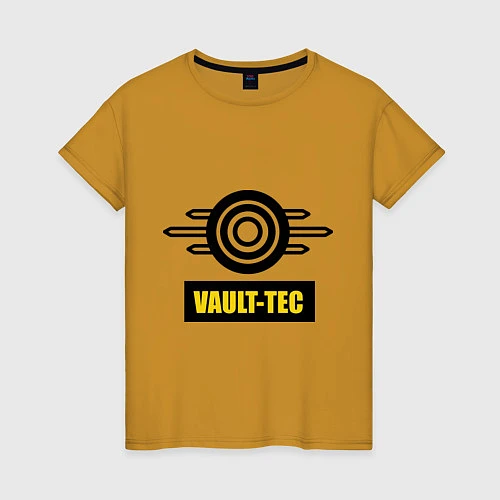 Женская футболка Vault-tec / Горчичный – фото 1