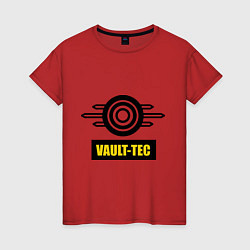 Футболка хлопковая женская Vault-tec, цвет: красный