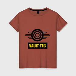 Футболка хлопковая женская Vault-tec, цвет: кирпичный