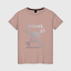 Футболка хлопковая женская Metallica: Death magnetic, цвет: пыльно-розовый