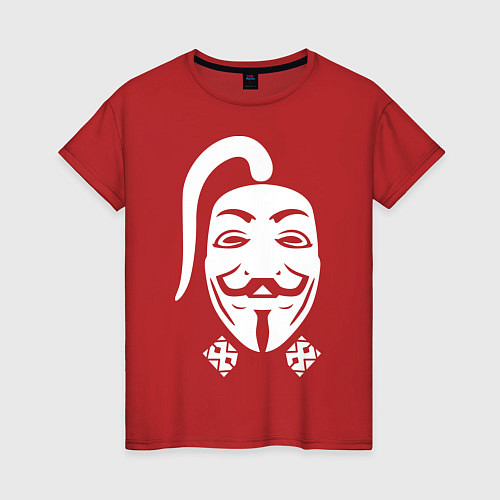 Женская футболка Анонимус казак / Красный – фото 1