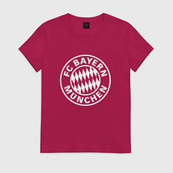 Футболка хлопковая женская FC Bayern Munchen, цвет: маджента