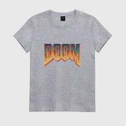 Футболка хлопковая женская DOOM, цвет: меланж