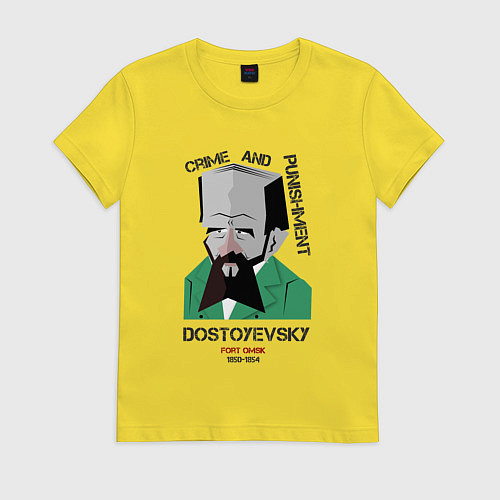 Женская футболка Dostoevsky Crime / Желтый – фото 1