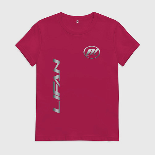 Женская футболка Lifan с лого / Маджента – фото 1