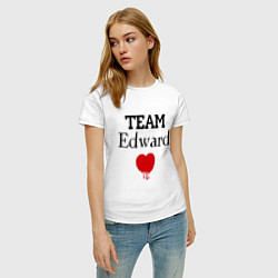 Футболка хлопковая женская Team Edvard heart, цвет: белый — фото 2