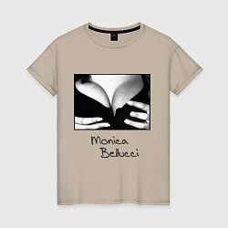 Футболка хлопковая женская Monica Bellucci: Breast, цвет: миндальный
