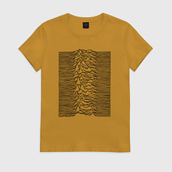 Футболка хлопковая женская Unknown Pleasures, цвет: горчичный