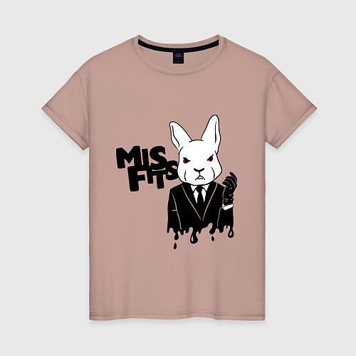 Женская футболка Misfits Rabbit / Пыльно-розовый – фото 1