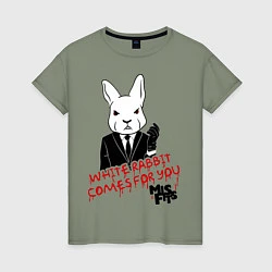 Футболка хлопковая женская Misfits: White rabbit, цвет: авокадо