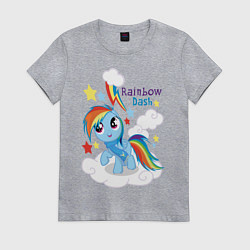 Футболка хлопковая женская Rainbow Dash, цвет: меланж
