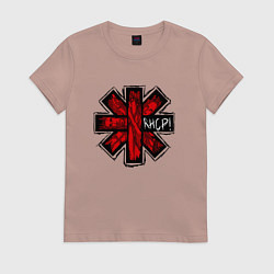 Футболка хлопковая женская Red Hot Chili Peppers, цвет: пыльно-розовый