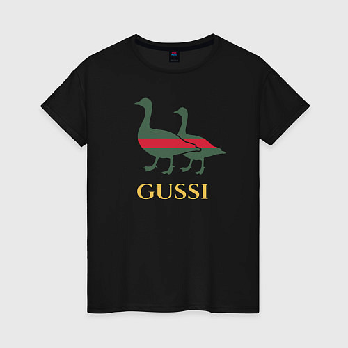 Женская футболка GUSSI GG / Черный – фото 1