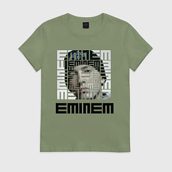 Футболка хлопковая женская Eminem labyrinth, цвет: авокадо
