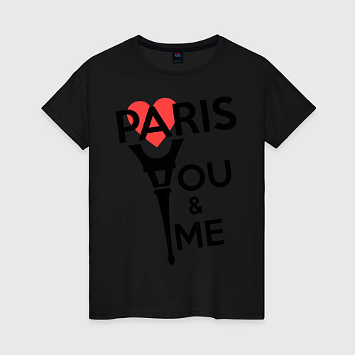 Женская футболка Paris: You & me / Черный – фото 1