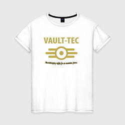 Футболка хлопковая женская Vault Tec, цвет: белый