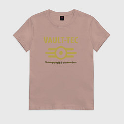 Футболка хлопковая женская Vault Tec, цвет: пыльно-розовый