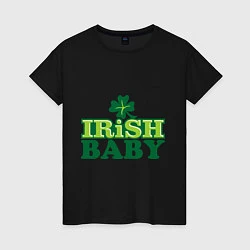 Футболка хлопковая женская Irish baby, цвет: черный