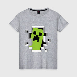 Футболка хлопковая женская Crash Minecraft, цвет: меланж