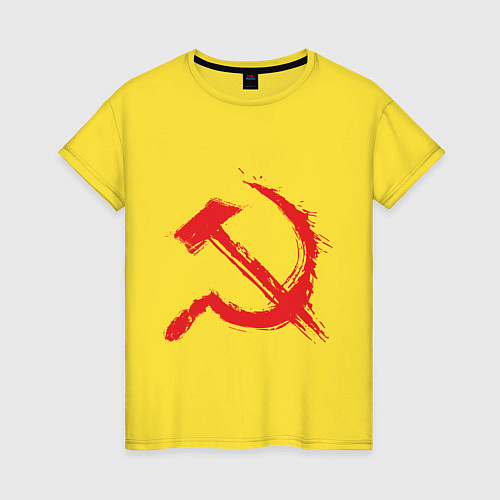Женская футболка Cерп и молот / Желтый – фото 1