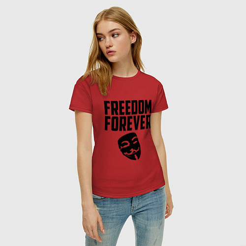 Женская футболка Freedom forever / Красный – фото 3