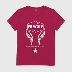 Футболка хлопковая женская Fragile Express, цвет: маджента