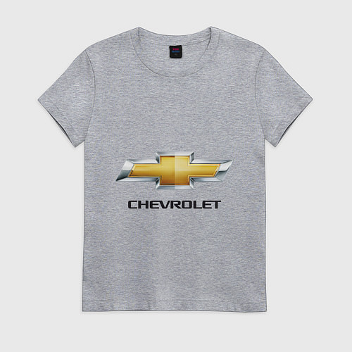 Женская футболка Chevrolet логотип / Меланж – фото 1