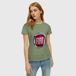 Футболка хлопковая женская FIAT logo, цвет: авокадо — фото 2