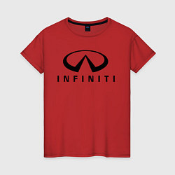 Футболка хлопковая женская Infiniti logo, цвет: красный