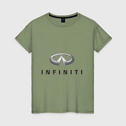 Футболка хлопковая женская Logo Infiniti, цвет: авокадо