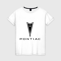 Футболка хлопковая женская Pontiac logo, цвет: белый