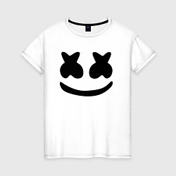 Футболка хлопковая женская Marshmello, цвет: белый
